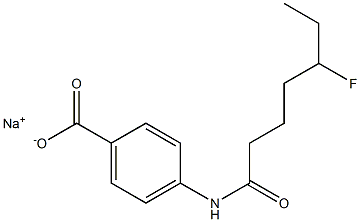 4-[(5-Fluoroheptanoyl)amino]benzenecarboxylic acid sodium salt Struktur