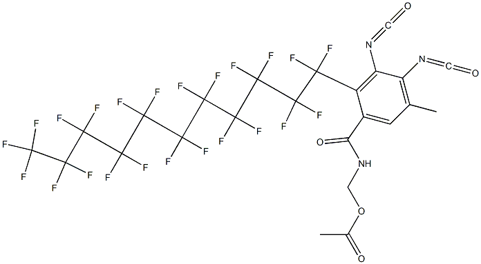 N-(Acetyloxymethyl)-2-(tricosafluoroundecyl)-3,4-diisocyanato-5-methylbenzamide Struktur