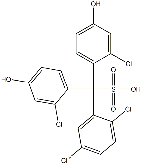 (2,5-Dichlorophenyl)bis(2-chloro-4-hydroxyphenyl)methanesulfonic acid Struktur