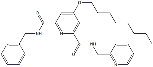 4-(Octyloxy)-N,N'-bis(2-pyridylmethyl)pyridine-2,6-dicarboxamide Struktur