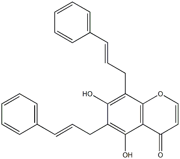 5,7-Dihydroxy-6,8-dicinnamylchromone Struktur