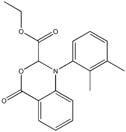 1-(2,3-Dimethylphenyl)-1,2-dihydro-4-oxo-4H-3,1-benzoxazine-2-carboxylic acid ethyl ester Struktur