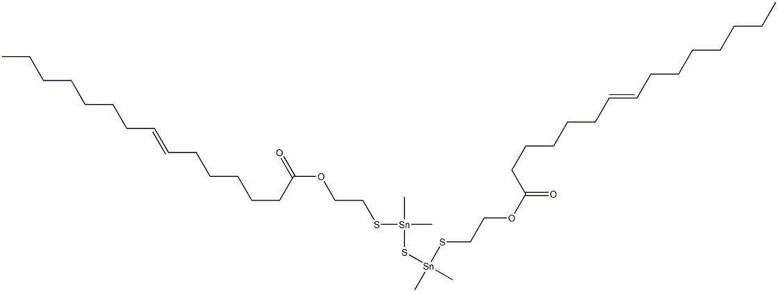 Bis[dimethyl[[2-(6-tetradecenylcarbonyloxy)ethyl]thio]stannyl] sulfide Struktur