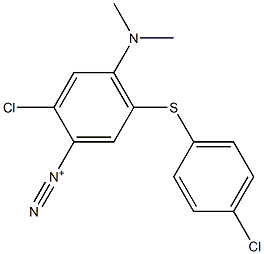 2-Chloro-5-[(4-chlorophenyl)thio]-4-(dimethylamino)-1-benzenediazonium Struktur