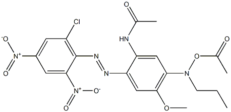 2-Acetylamino-4-acetoxypropylamino-5-methoxy-2',4'-dinitro-6'-chloroazobenzene Struktur