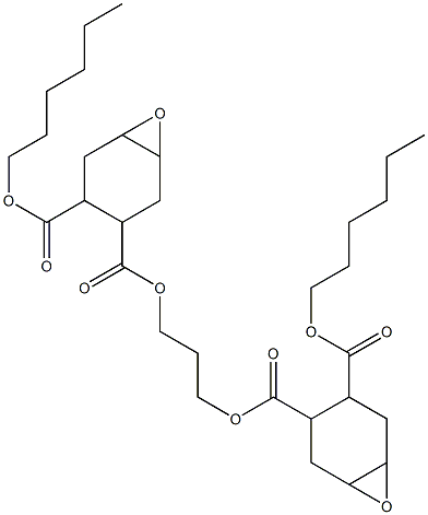 Bis[2-(hexyloxycarbonyl)-4,5-epoxy-1-cyclohexanecarboxylic acid]1,3-propanediyl ester Struktur