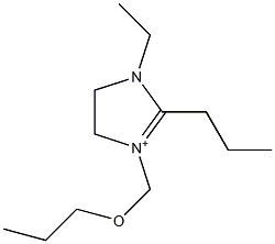 1-Ethyl-2-propyl-3-[propoxymethyl]-4,5-dihydro-1H-imidazol-3-ium Struktur