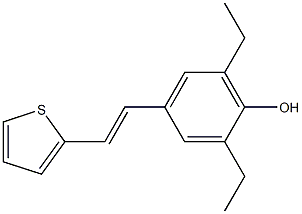 4-[(E)-2-(2-Thienyl)ethenyl]-2,6-diethylphenol Struktur