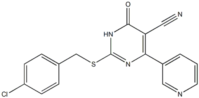 6-(3-Pyridinyl)-5-cyano-2-(4-chlorobenzyl)thiopyrimidin-4(3H)-one Struktur