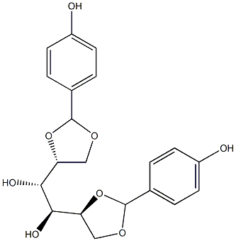 1-O,2-O:5-O,6-O-Bis(4-hydroxybenzylidene)-D-glucitol Struktur