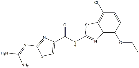 2-(Diaminomethyleneamino)-N-(7-chloro-4-ethoxy-2-benzothiazolyl)thiazole-4-carboxamide Struktur