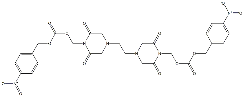 4,4'-Ethylenebis(2,6-dioxopiperazine-1-methanol)bis[(4-nitrobenzyloxy)formate] Struktur