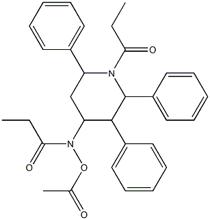 2,3,6-Triphenyl-1-propionyl-4-[acetoxy(propionyl)amino]piperidine Struktur