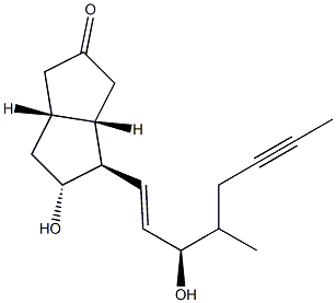 (3aS,4R,5R,6aR)-5-Hydroxy-4-((3R,E)-3-hydroxy-4-methyloct-1-en-6-yn-1-yl)hexahydropentalen-2(1H)-one Struktur