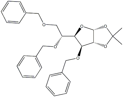 1,2-O-Isopropylidene-3,5,6-tri-O-benzyl-a-D-glucofuranose Struktur