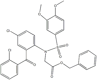 N-[4-Chloro-2-(2-chlorobenzoyl)phenyl]-N-[(3,4-dimethoxyphenyl)sulfonyl]glycine Phenylmethyl Ester Struktur