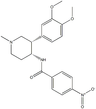 N-((3S,4R)-3-(3,4-Dimethoxyphenyl)-1-methylpiperidin-4-yl)-4-nitrobenzamide Struktur