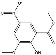 2-Hydroxy-3-methoxy-5-nitro-benzoic acid methyl ester Struktur