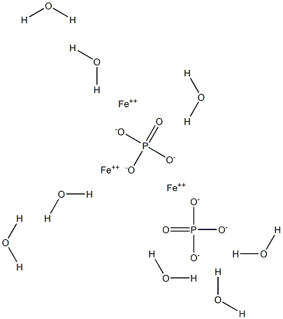 Iron(II) orthophosphate octahydrate Struktur