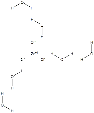 Zirconium oxide dichloride hexahydrate Struktur