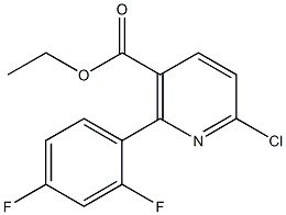 Ethyl 2-(2,4-difluorophenyl)-6-chloronicotinate Struktur