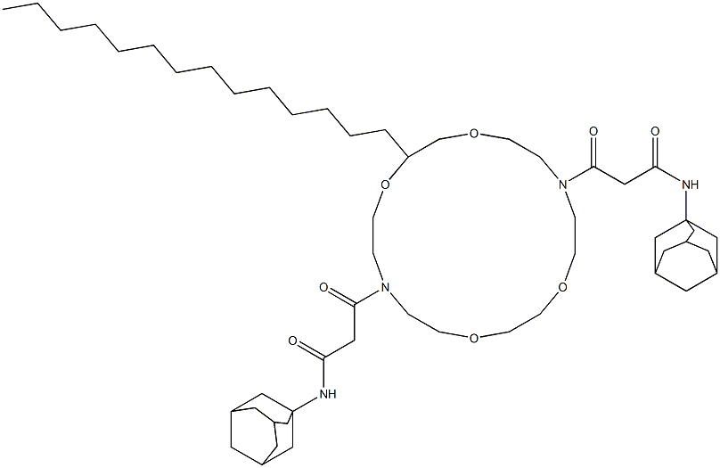 4,13-Bis[N-(1-adamantyl)carbamoylacetyl]-8-tetradecyl-1,7,10,16-tetraoxa-4,13-diazacyclooctadecane Struktur