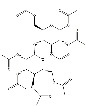 1,2,3,6-Tetra-O-acetyl-4-O-(2,3,4,6-tetra-O-acetyl-b-D-mannopyranosyl)-D-glucopyranose Struktur