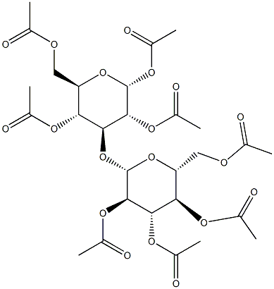 1,2,4,6-Tetra-O-acetyl-3-O-(2,3,4,6-tetra-O-acetyl-b-D-glucopyranosyl)-a-D-glucopyranoside Struktur