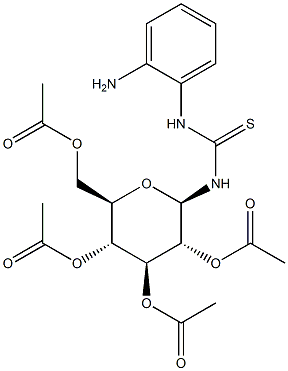 2,3,4,6-Tetra-O-acetyl-b-D-glucopyranosyl-N'-(2-aminophenyl)thiourea Struktur