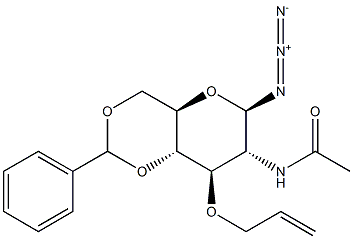 2-Acetamido-3-O-allyl-4,6-O-benzylidene-2-deoxy-b-D-glucopyranosylazide Struktur