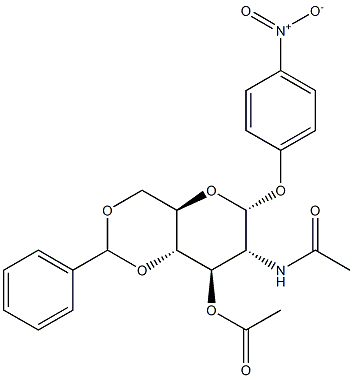 4-Nitrophenyl2-acetamido-3-O-acetyl-4,6-O-benzylidene-2-deoxy-a-D-glucopyranoside Struktur