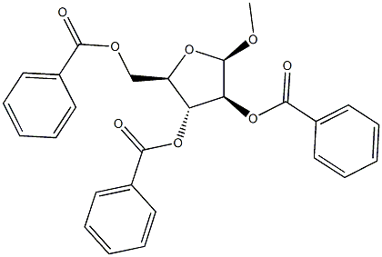 Methyl2,3,5-tri-O-benzoyl-b-D-arabinofuranoside Struktur