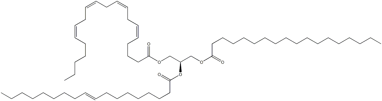 1-octadecanoyl-2-(9Z-octadecenoyl)-3-(5Z,8Z,11Z,14Z-eicosatetraenoyl)-sn-glycerol Struktur