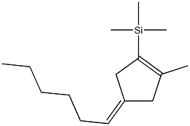 1-Cyclopentene, 4-hexylidene-2-methyl-1-(trimethylsilyl)- Struktur