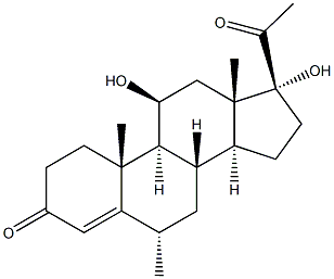 6A-METHYL-11B,17A,-DIHYDROXYPREGNA-4-ENE-3,20-DIONE Struktur