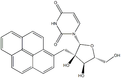 2'-(1-pyrenylmethyl)uridine Struktur