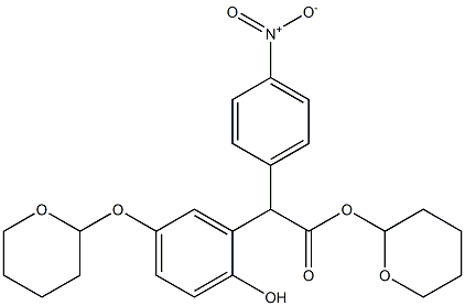 4-nitrophenyl-2,5-dihydroxyphenylacetate-bis-tetrahydropyranyl ether Struktur