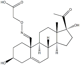 3beta,17-dihydroxy-20-oxopregn-5-en-19-al-19-(O-carboxymethyl)oxime Struktur