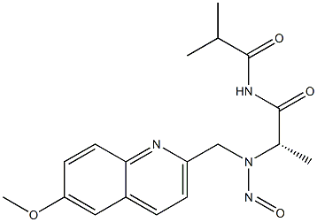 N-nitroso-N-((6-methoxyquinolin-2-yl)methyl)-N'-isobutyrylalaninamide Struktur