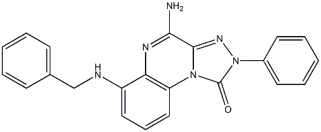 4-amino-6-benzylamino-1,2-dihydro-2-phenyl-1,2,4-triazolo(4,3-a)-quinoxalin-1-one Struktur