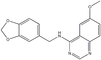 6-methoxy-4-((3,4-(methylenedioxy)benzyl)amino)quinazoline Struktur