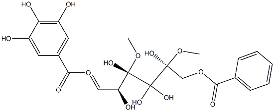 1-O-galloyl-6-O-(4-hydroxy-3,5-dimethoxy)benzoylglucose Struktur