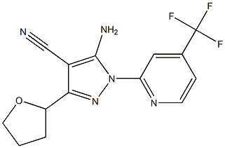 5-amino-3-(tetrahydrofuran-2-yl)-1-[4-(trifluoromethyl)pyridin-2-yl]-1H-pyrazole-4-carbonitrile Struktur