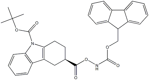 (R,S)-3-Fmoc-amino-9-Boc-1,2,3,4-tetrahydro-carbazole-3-carboxylic acid Struktur