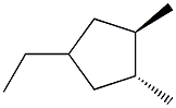 1,trans-2-dimethyl-cis-4-ethylcyclopentane Struktur