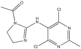 4.6-DICHLORO-2-METHYL-5-(1-ACTYL-2-IMIDAZOLINE-2YL)-AMINO PYRIMIDINE Struktur