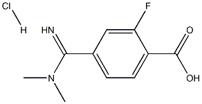 N,N-Dimethyl-4-carboxy-3-fluorobenzamidine hydrochloride Struktur