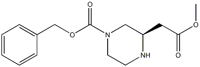 (R)-benzyl 3-(2-methoxy-2-oxoethyl)piperazine-1-carboxylate Struktur