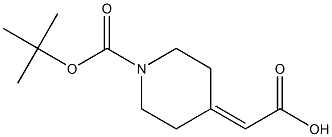 2-(1-(tert-butoxycarbonyl)piperidin-4-ylidene)acetic acid Struktur