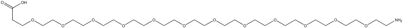 1-Amino-3,6,9,12,15,18,21,24,27,30,33,36-dodecaoxanonatriacontan-39-oic acid Struktur